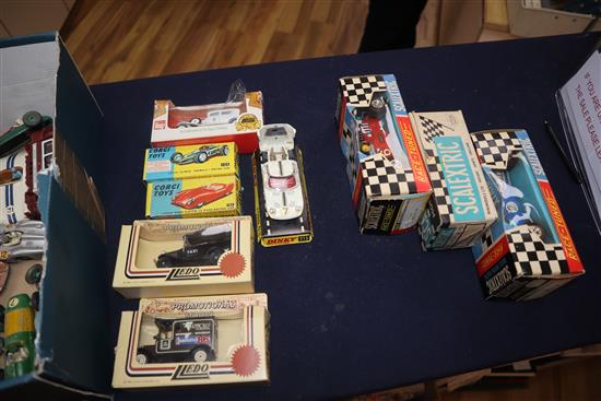 A collection of Dinky, Corgi, Scalextric, etc